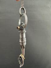 Load image into Gallery viewer, Hand pendant with a flower on the palm and gold accents