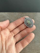 Load image into Gallery viewer, Layered silver and labradorite eye pendant