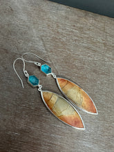 Load image into Gallery viewer, Apatite and Cherry Creek Jasper Earrings