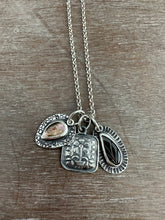 Load image into Gallery viewer, Flower pot and Tourmaline Leaves Charm Set