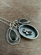 Load image into Gallery viewer, Flower and Tourmaline Leaves Charm Set