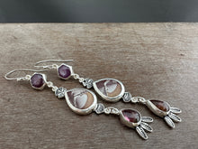 Load image into Gallery viewer, Ruby, Sonoran Jasper, and Tourmaline dangle earrings