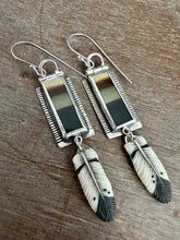 Load image into Gallery viewer, Brazilian Polychrome Jasper Earrings with porcelain feathers