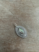 Load image into Gallery viewer, Layered silver and labradorite eye pendant