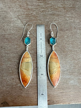 Load image into Gallery viewer, Apatite and Cherry Creek Jasper Earrings