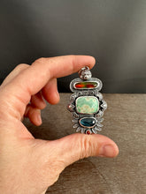 Load image into Gallery viewer, Multi stone pendant with Synthetic opal, variscite, kyanite, and jasper