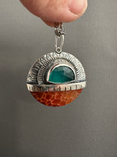 Load image into Gallery viewer, Snakeskin carnelian and amazonite medallion