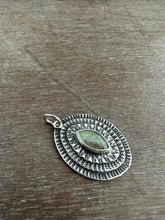 Load image into Gallery viewer, Layered silver and labradorite eye pendant