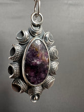 Load image into Gallery viewer, Lepidolite in Tourmaline Moon Pendant
