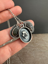 Load image into Gallery viewer, Flower and Tourmaline Leaves Charm Set