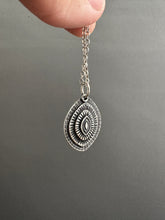 Load image into Gallery viewer, Layered silver eye pendant