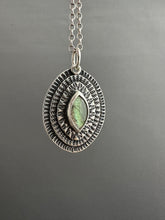 Load image into Gallery viewer, Layered silver and labradorite eye pendant