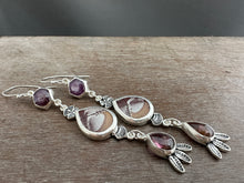 Load image into Gallery viewer, Ruby, Sonoran Jasper, and Tourmaline dangle earrings