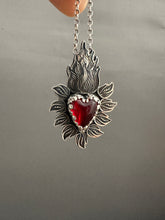 Load image into Gallery viewer, Red rosarita Sacred Heart pendant