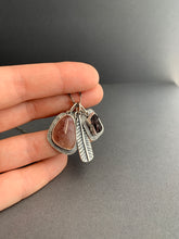 Load image into Gallery viewer, Tanzurine and etched garnet charms