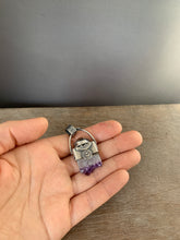 Load image into Gallery viewer, Herkimer quartz and amethyst crystal necklace