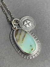 Load image into Gallery viewer, Peruvian blue opal charm necklace
