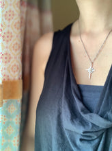 Load image into Gallery viewer, Small moissanite and gold cross