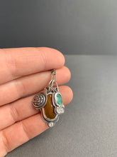 Load image into Gallery viewer, Sapphire and tourmaline charm necklace