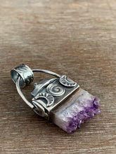 Load image into Gallery viewer, Herkimer quartz and amethyst crystal necklace