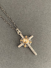 Load image into Gallery viewer, Small moissanite and gold cross