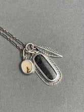 Load image into Gallery viewer, Pyrite in quartz and dendritic agate charms