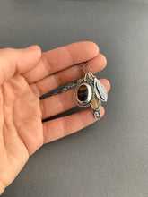 Load image into Gallery viewer, Gold rutilated quartz and Botswana agate charms