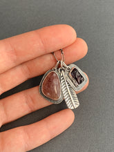 Load image into Gallery viewer, Tanzurine and etched garnet charms