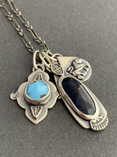 Load image into Gallery viewer, Kazakhstan lavender turquoise and sapphire charm necklace