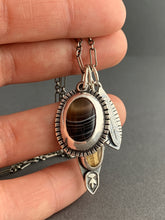 Load image into Gallery viewer, Gold rutilated quartz and Botswana agate charms