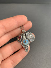 Load image into Gallery viewer, Kazakhstan lavender turquoise and tourmaline charm necklace