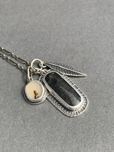Load image into Gallery viewer, Pyrite in quartz and dendritic agate charms