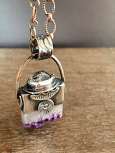 Load image into Gallery viewer, Herkimer quartz and amethyst crystal necklace