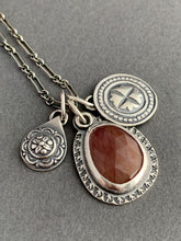 Load image into Gallery viewer, Sapphire with two silver charms