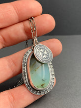 Load image into Gallery viewer, Peruvian blue opal charm necklace
