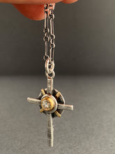 Load image into Gallery viewer, Small moissanite and gold cross