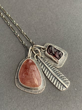 Load image into Gallery viewer, Tanzurine and etched garnet charms