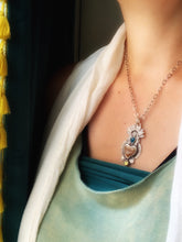 Load image into Gallery viewer, Fossilized coral sacred heart pendant