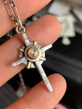 Load image into Gallery viewer, Small moissanite and gold cross