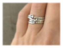 Load image into Gallery viewer, Set of four Stacking arrow rings