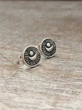 Load image into Gallery viewer, Sterling silver moon stud earrings
