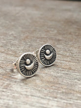 Load image into Gallery viewer, Sterling silver moon stud earrings