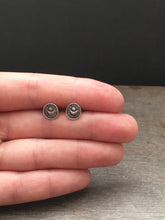 Load image into Gallery viewer, Sterling silver moon stud earrings