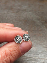 Load image into Gallery viewer, Sterling silver moon stud earrings