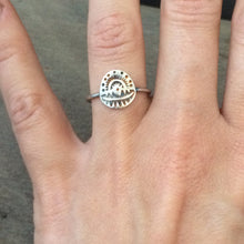 Load image into Gallery viewer, Sterling silver Stamped tribal shield ring