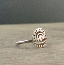 Load image into Gallery viewer, Sterling silver Stamped tribal shield ring
