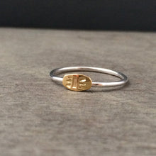Load image into Gallery viewer, 22k solid gold and sterling silver stacking ring