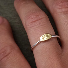 Load image into Gallery viewer, 22k solid gold and sterling silver stacking ring