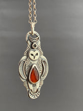 Load image into Gallery viewer, Philomena owl with Hessonite Garnet