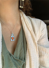 Load image into Gallery viewer, Orange Rosarita Sacred Heart Pendant